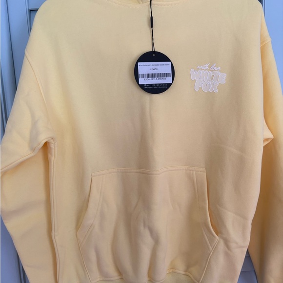 White Fox Boutique With Love Always Oversized Hoodie, Lemon - Picture 2 of 6